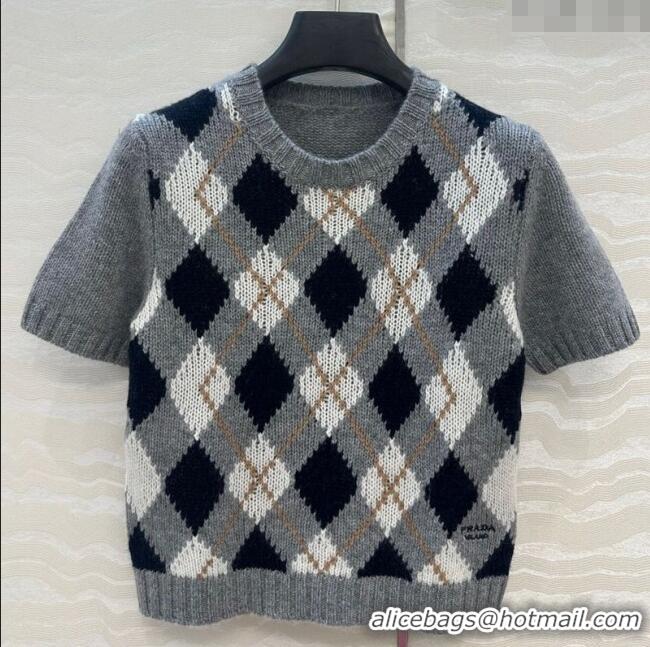 Grade Design Miu Miu Cashmere Short Sweater 0814 Grey 2025