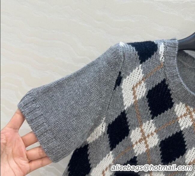 Grade Design Miu Miu Cashmere Short Sweater 0814 Grey 2025