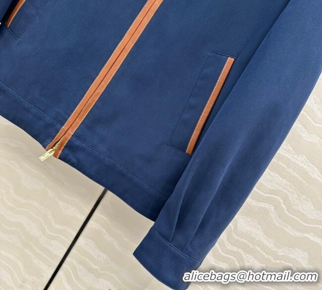 Good Taste Miu Miu Canvas and Lambskin Jacket 0814 Blue 2025