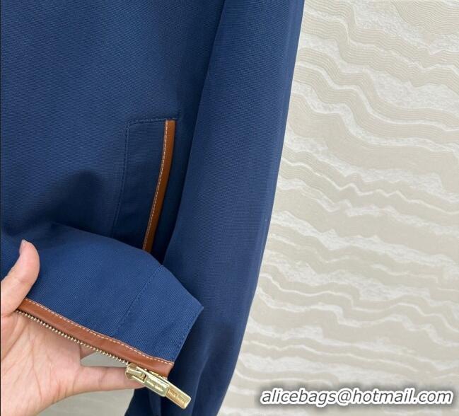Good Taste Miu Miu Canvas and Lambskin Jacket 0814 Blue 2025