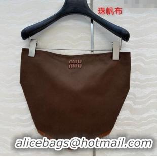Traditional Specials Miu Miu Canvas and Lambskin Vest 0814 Brown 2025