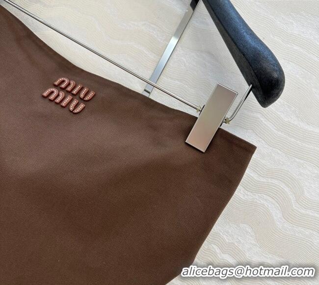 Traditional Specials Miu Miu Canvas and Lambskin Vest 0814 Brown 2025