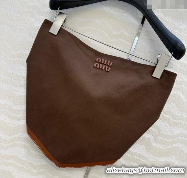 Traditional Specials Miu Miu Canvas and Lambskin Vest 0814 Brown 2025