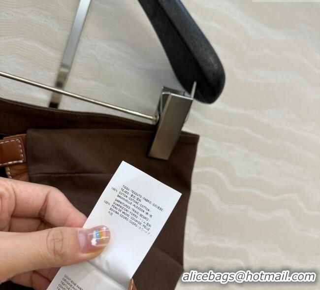 Traditional Specials Miu Miu Canvas and Lambskin Vest 0814 Brown 2025