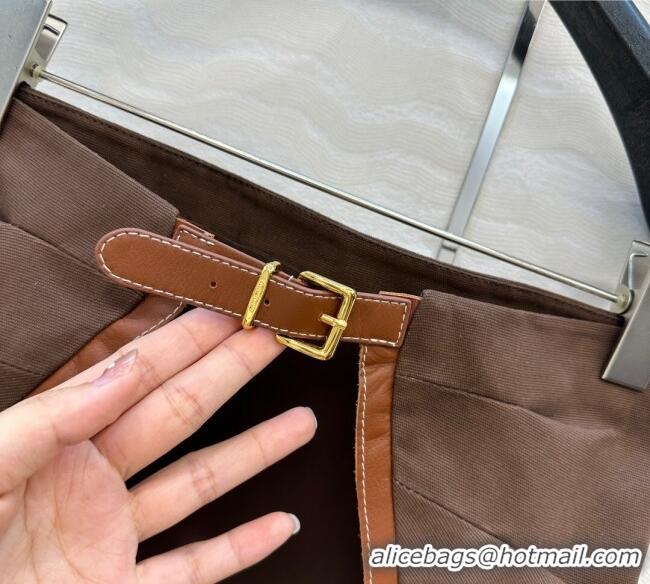 Traditional Specials Miu Miu Canvas and Lambskin Vest 0814 Brown 2025