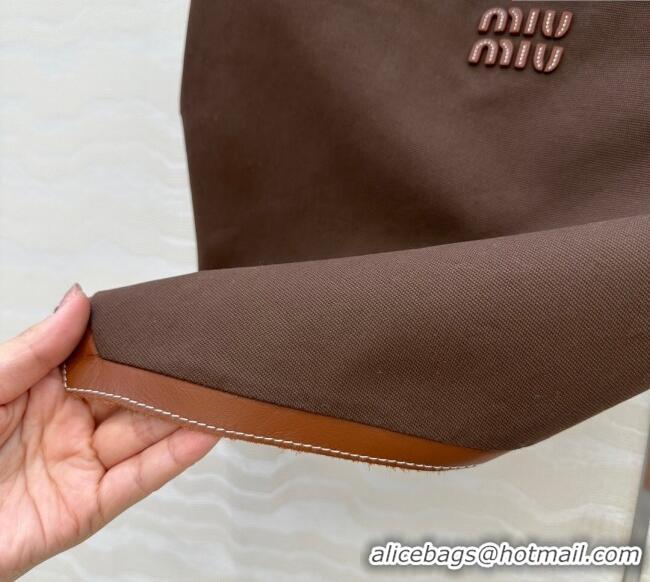 Traditional Specials Miu Miu Canvas and Lambskin Vest 0814 Brown 2025