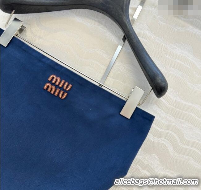 Famous Brand Miu Miu Canvas and Lambskin Vest 0814 Blue 2025
