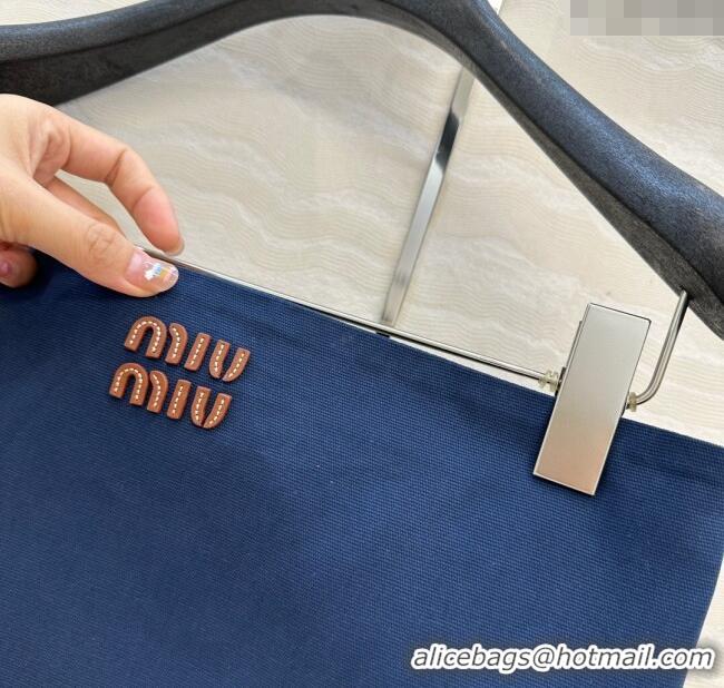 Famous Brand Miu Miu Canvas and Lambskin Vest 0814 Blue 2025