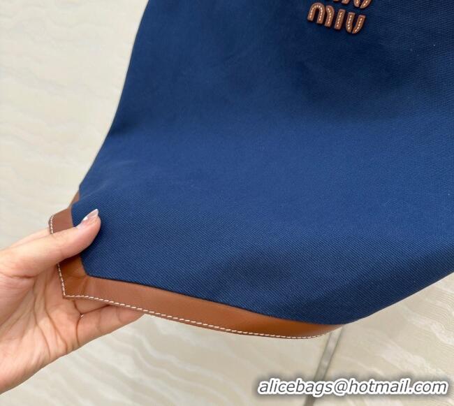 Famous Brand Miu Miu Canvas and Lambskin Vest 0814 Blue 2025