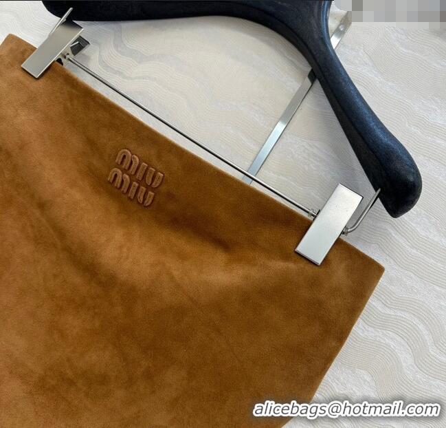 Super Quality Miu Miu Sheepskin Suede Vest 0814 Brown 2025