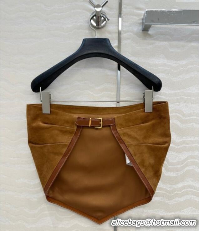 Super Quality Miu Miu Sheepskin Suede Vest 0814 Brown 2025