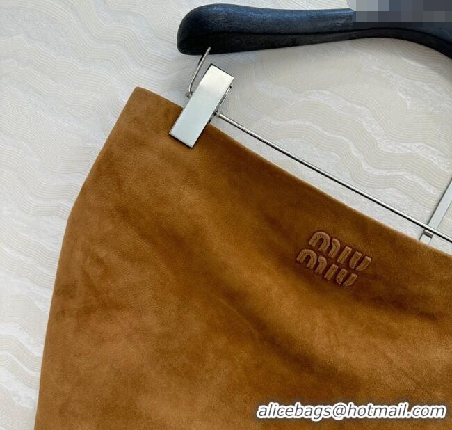 Super Quality Miu Miu Sheepskin Suede Vest 0814 Brown 2025