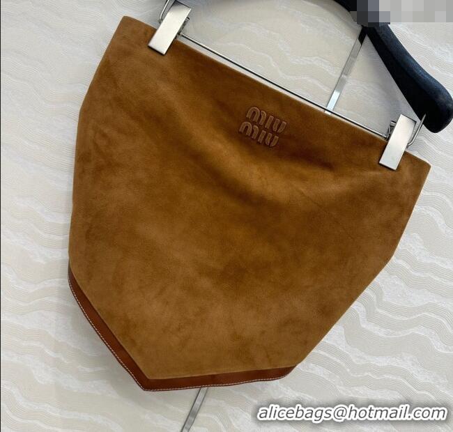 Super Quality Miu Miu Sheepskin Suede Vest 0814 Brown 2025