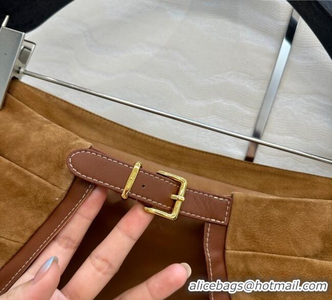 Super Quality Miu Miu Sheepskin Suede Vest 0814 Brown 2025
