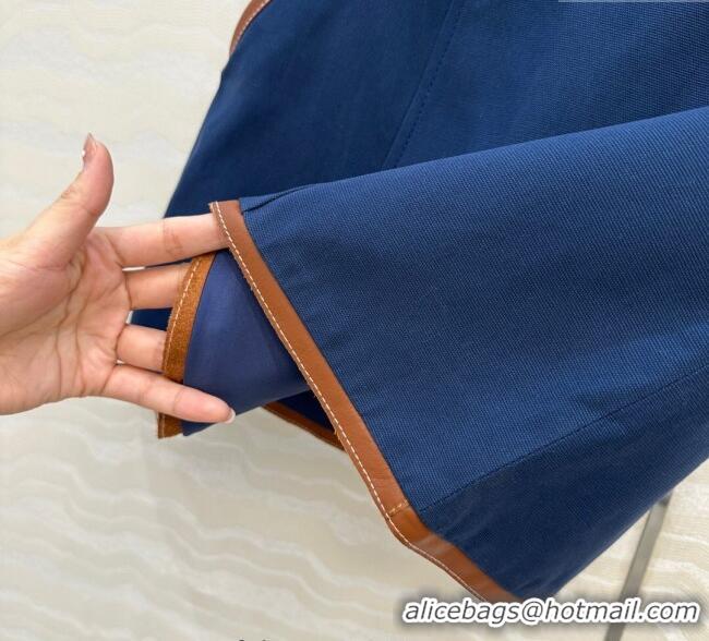 Affordable Price Miu Miu Canvas and Lambskin Skirt 0814 Blue 2025