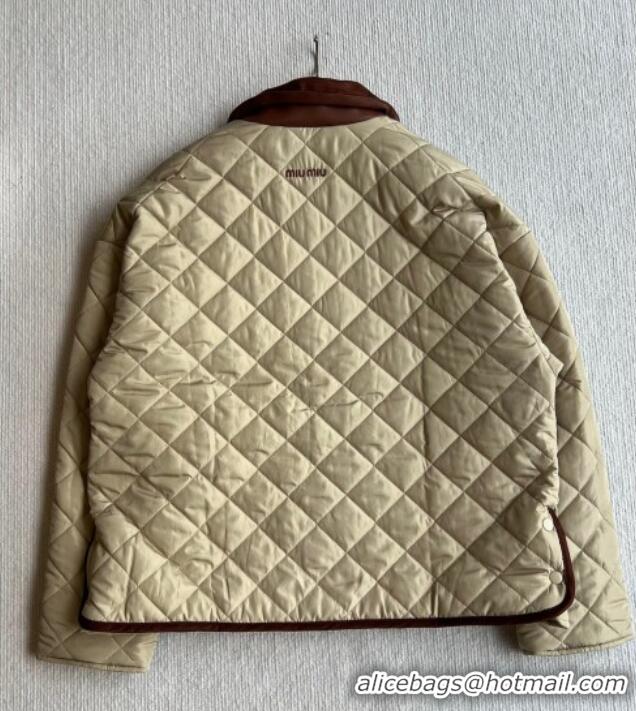 New Release Creation Miu Miu Padded Jacket 0814 Beige 2025
