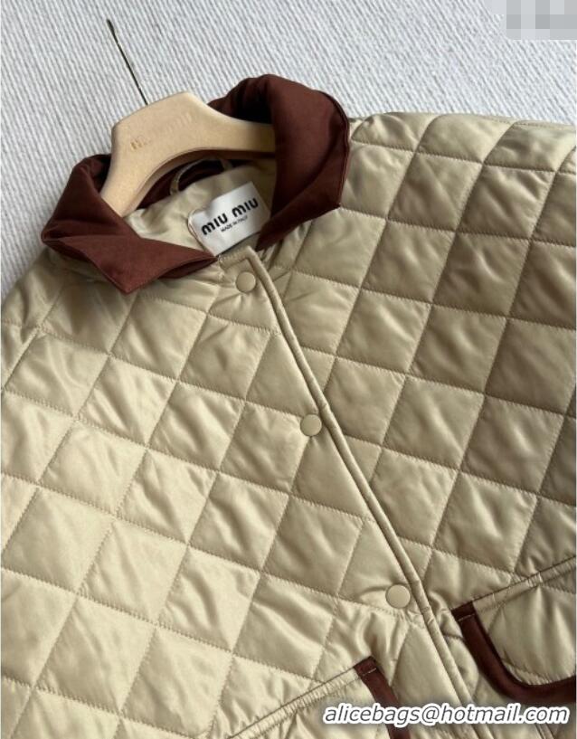 New Release Creation Miu Miu Padded Jacket 0814 Beige 2025