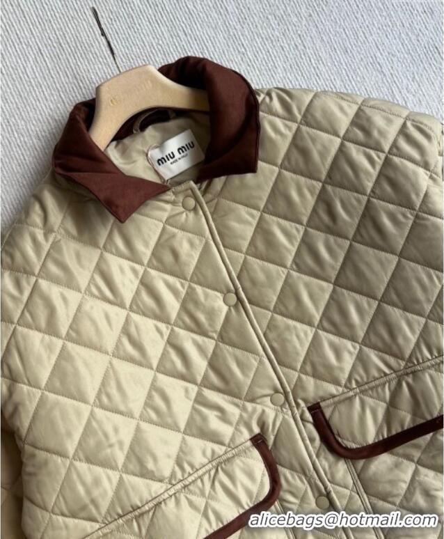 New Release Creation Miu Miu Padded Jacket 0814 Beige 2025