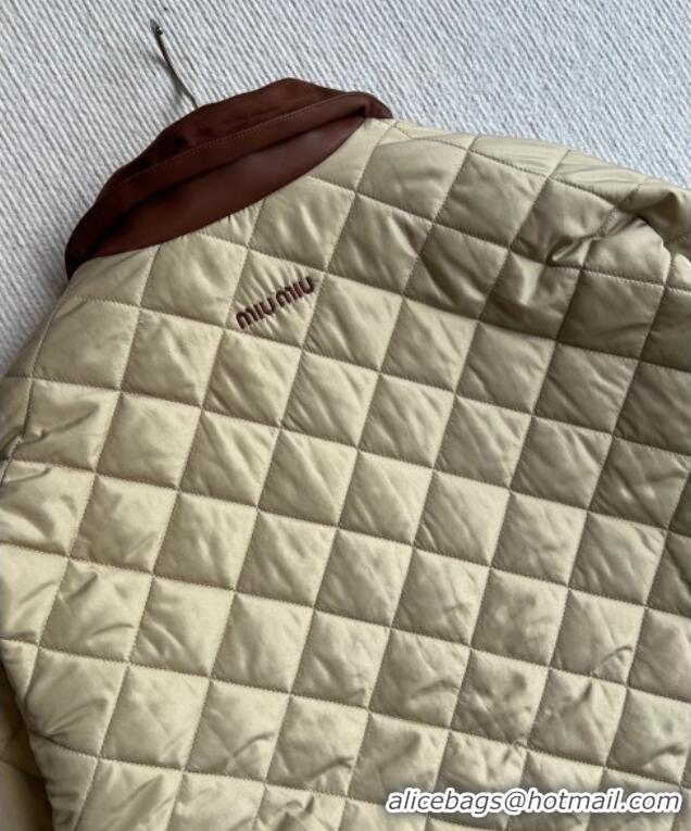 New Release Creation Miu Miu Padded Jacket 0814 Beige 2025