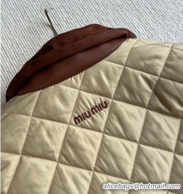 New Release Creation Miu Miu Padded Jacket 0814 Beige 2025