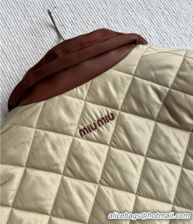 New Release Creation Miu Miu Padded Jacket 0814 Beige 2025