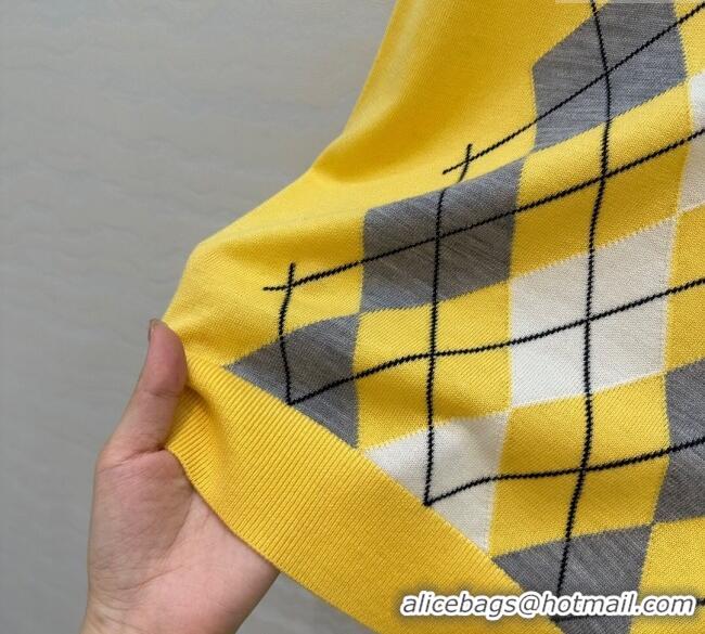Luxury Cheap Miu Miu Wool Vest 0814 Yellow 2025