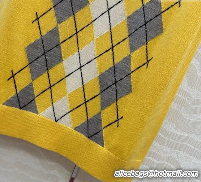 Luxury Cheap Miu Miu Wool Vest 0814 Yellow 2025