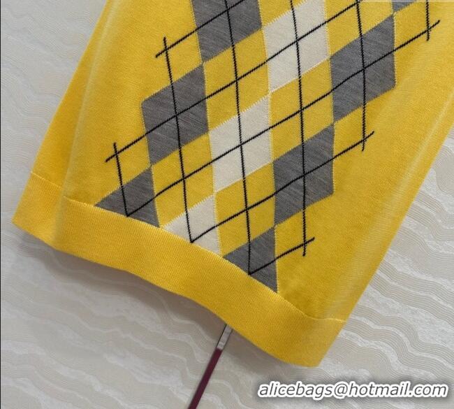 Luxury Cheap Miu Miu Wool Vest 0814 Yellow 2025