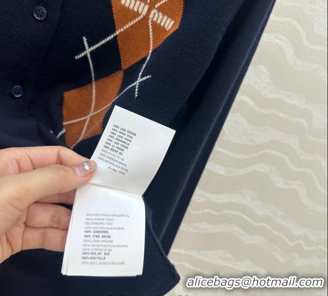 Best Product Miu Miu Wool Cardigan 0814 Blue/Orange 2025
