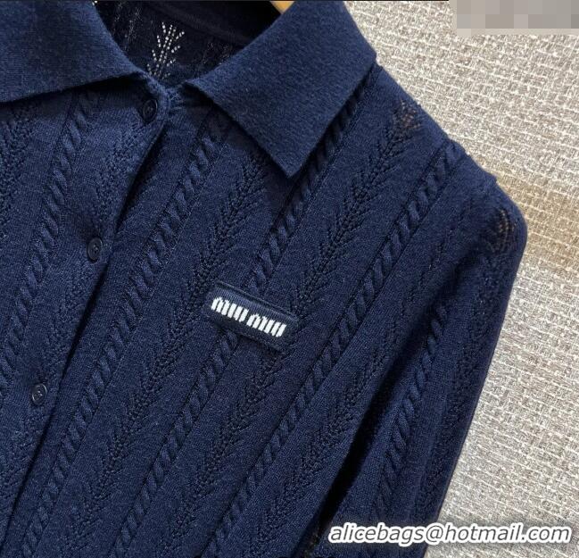 Classic Specials Miu Miu Cashmere Cardigan 0814 Dark Blue 2025