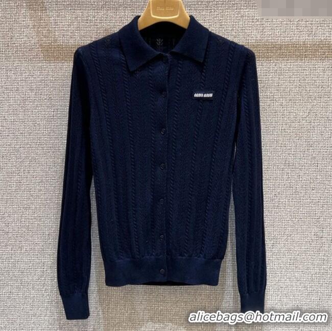 Classic Specials Miu Miu Cashmere Cardigan 0814 Dark Blue 2025