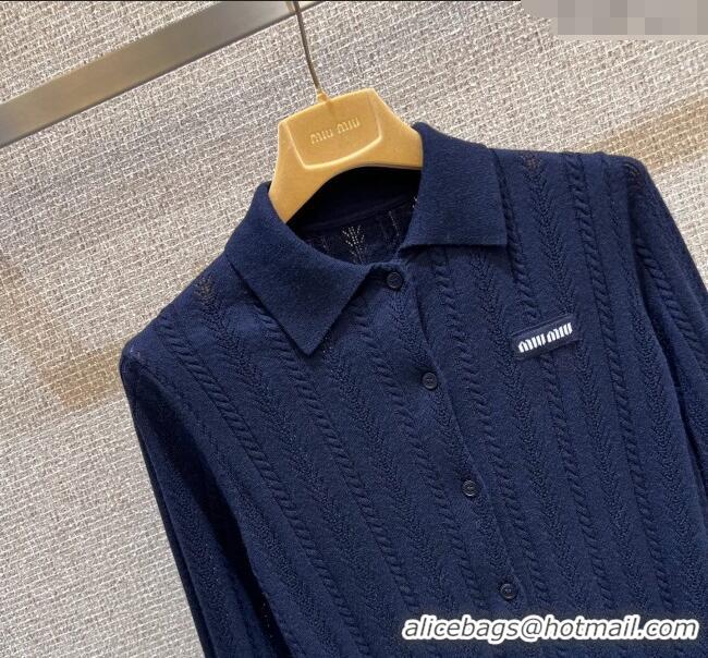 Classic Specials Miu Miu Cashmere Cardigan 0814 Dark Blue 2025