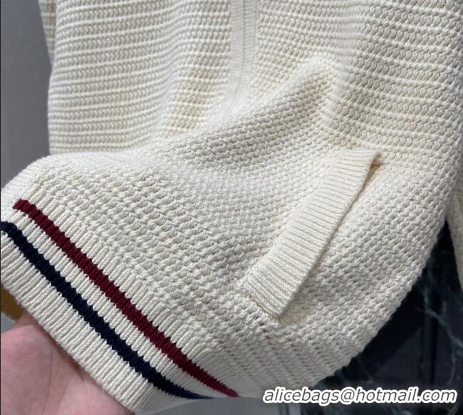 Luxury Cheap Miu Miu Knit Cotton Cardigan 0814 White 2025