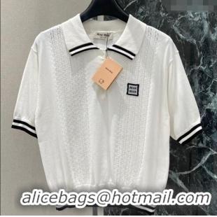 Well Crafted Miu Miu Polo Shirt 0814 White/Black 2025