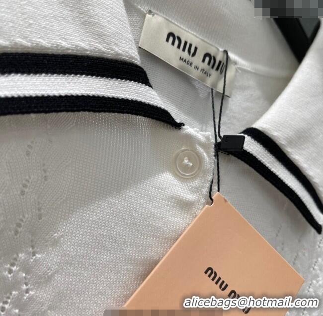 Well Crafted Miu Miu Polo Shirt 0814 White/Black 2025