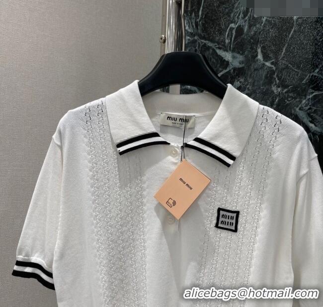 Well Crafted Miu Miu Polo Shirt 0814 White/Black 2025