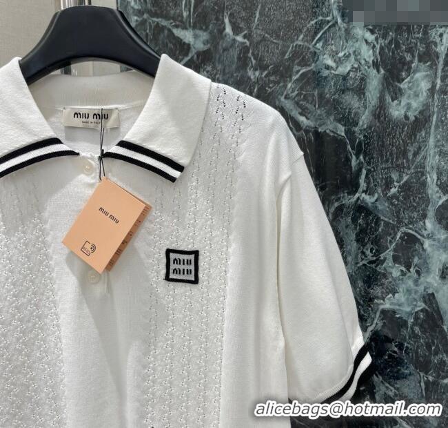 Well Crafted Miu Miu Polo Shirt 0814 White/Black 2025