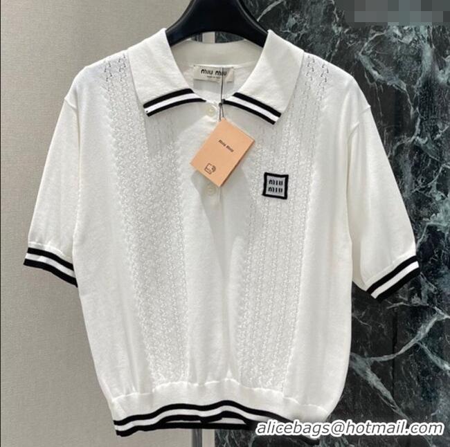Well Crafted Miu Miu Polo Shirt 0814 White/Black 2025