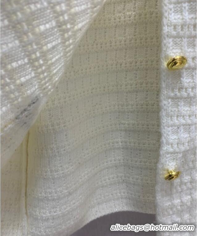 Top Quality Miu Miu Wool Cashmere Vest 0814 White/Black 2025