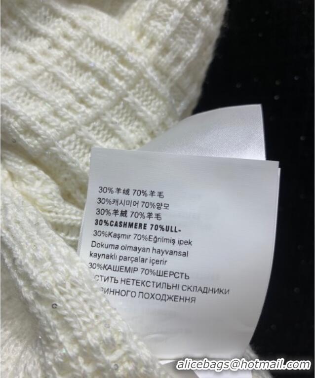 Top Quality Miu Miu Wool Cashmere Vest 0814 White/Black 2025