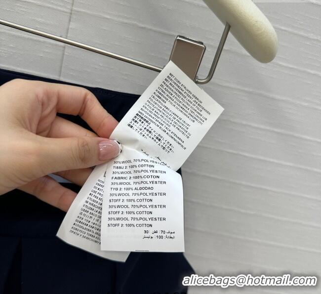Reasonable Price Miu Miu Cotton Mini Skirt 0814 Dark Blue 2025