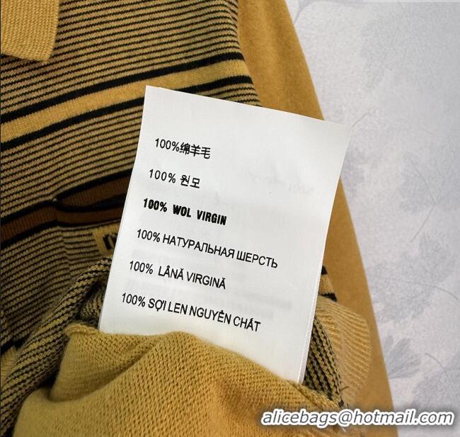 Luxury Cheap Miu Miu Wool Polo Cardigan 0813 Yellow 2025