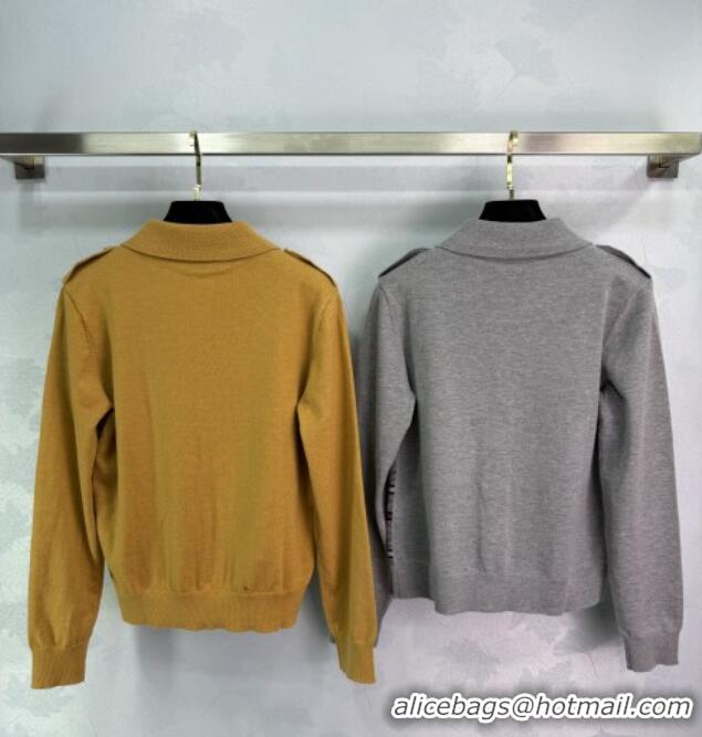 Grade Quality Miu Miu Wool Polo Cardigan 0813 Grey 2025