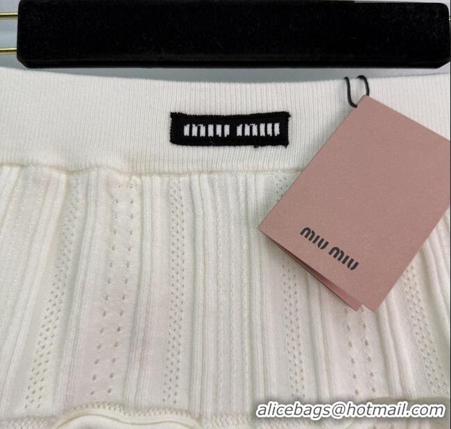 Buy Fashionable Miu Miu Layed Mini Skirt 0814 White 2025