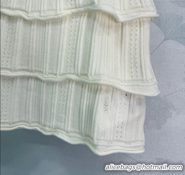 Buy Fashionable Miu Miu Layed Mini Skirt 0814 White 2025