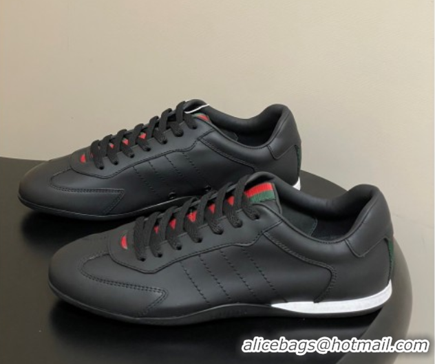 1:1 Gucci Calf Leather Sneakers Black 1021003