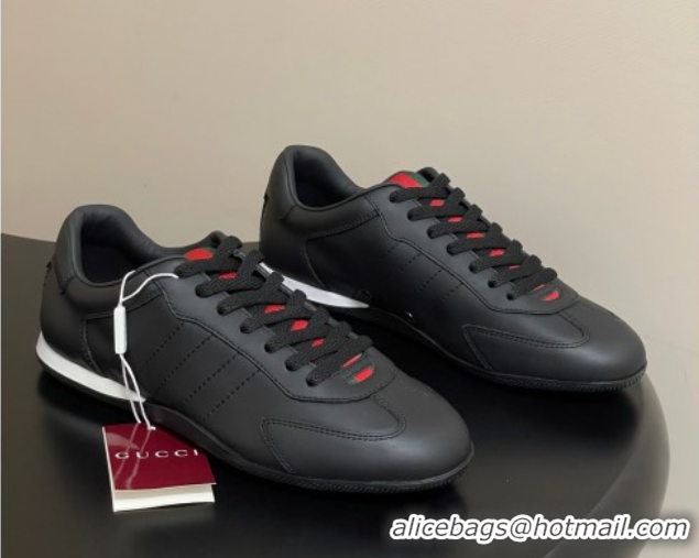 1:1 Gucci Calf Leather Sneakers Black 1021003
