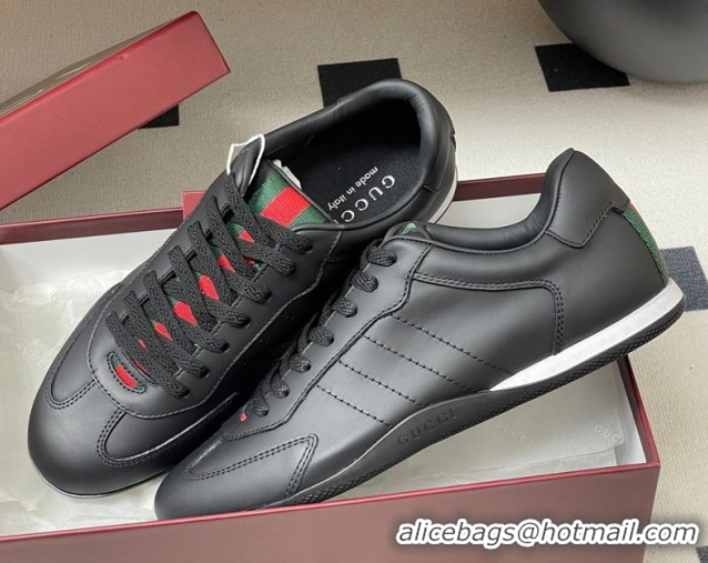 1:1 Gucci Calf Leather Sneakers Black 1021003
