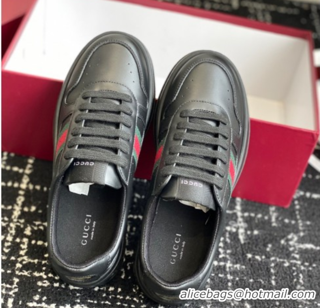Good Looking Gucci Chunky Platform Sneakers 5cm in Leather Black 1021012