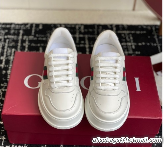 Best Product Gucci Chunky Platform Sneakers 5cm in Calf Leather White 1021013